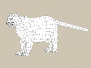 game ready snow leopard Modèle 3D