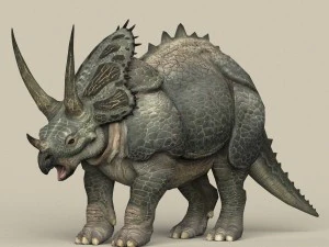 oyuna hazır dinozor triceratops 3D Model
