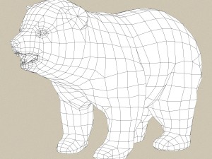 game ready polar bear cub Model 3D