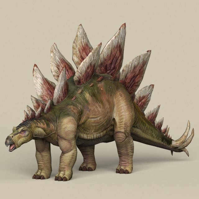 game ready dinosaur stegosaurus 3D 模型 .c4d .max .obj .3ds .fbx .stl .blend 