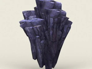 low poly stone rock 02 3D Model