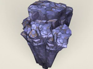 low poly stone rock 02 3D Model