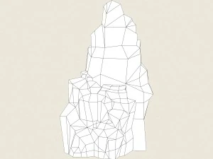 low poly stone rock 09 3D Model