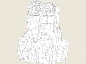 low poly stone rock 11 3D Model