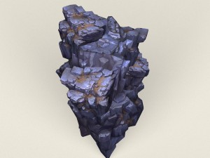 low poly stone rock 12 Model 3D