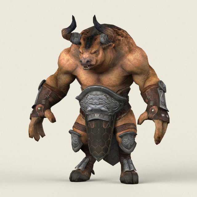 game ready warrior bull 3D 모델 .c4d .max .obj .3ds .fbx .stl .blend 