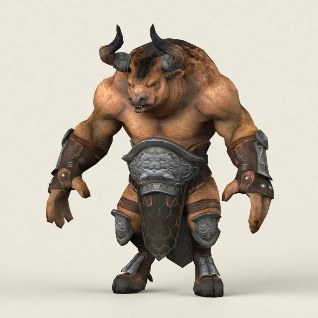 game ready warrior bull 3D Model .c4d .max .obj .3ds .fbx .stl .blend 