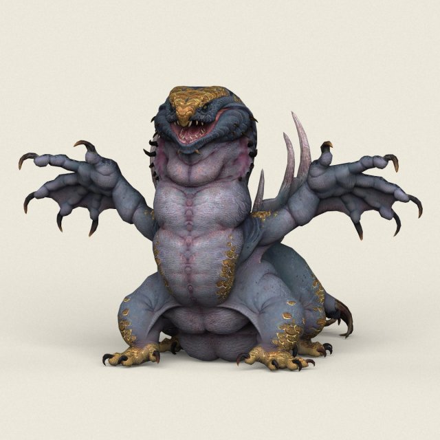 game ready fantasy monster 3D मॉडल .c4d .max .obj .3ds .fbx .stl .blend 
