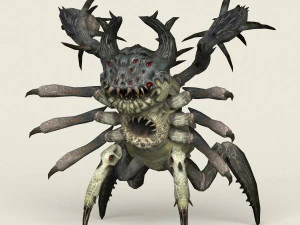 gotowy do gry pająk-potwor Model 3D