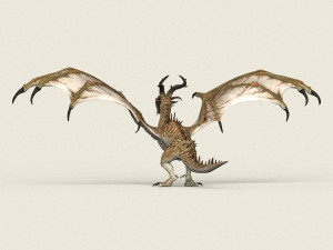 game ready warrior dragon 3D मॉडल