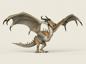 game ready warrior dragon 3D मॉडल