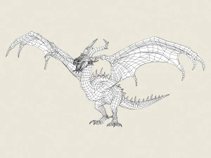 game ready warrior dragon 3D Model