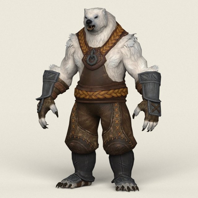game ready warrior bear 3D मॉडल .c4d .max .obj .3ds .fbx .stl .blend 
