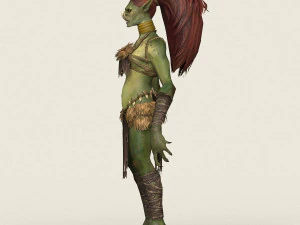 goblin femmina pronto per il gioco Modello 3D