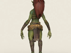 goblin femmina pronto per il gioco Modello 3D