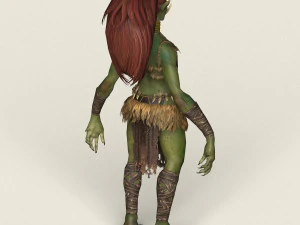 goblin femmina pronto per il gioco Modello 3D