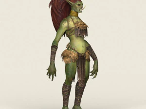 goblin femmina pronto per il gioco Modello 3D