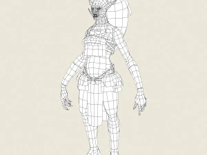 goblin femmina pronto per il gioco Modello 3D