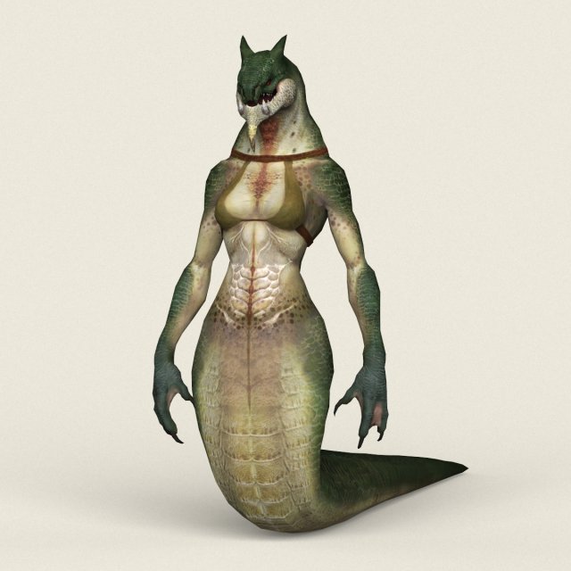 game ready fantasy female cobra 3D मॉडल .c4d .max .obj .3ds .fbx .stl .blend 