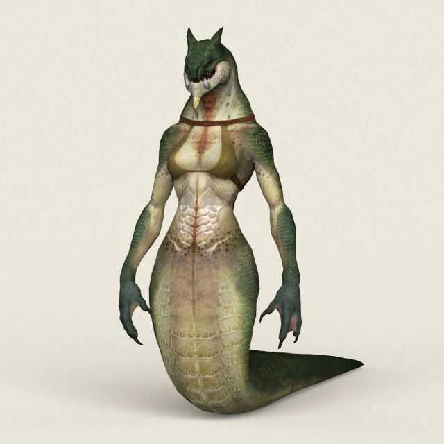 game ready fantasy female cobra 3D Model .c4d .max .obj .3ds .fbx .stl .blend 