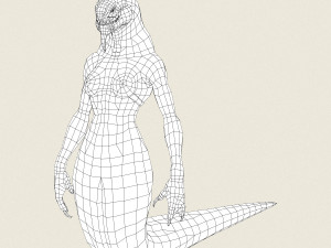 game ready fantasy female cobra 3D मॉडल