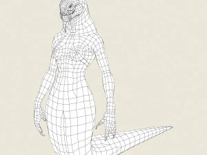 game ready fantasy female cobra 3D Model