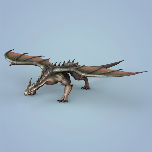 fantasy monster dragon Model 3D .c4d .max .obj .3ds .fbx .stl .blend 
