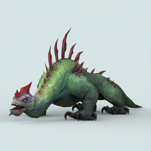 fantasy monster lizard 3D Model .c4d .max .obj .3ds .fbx .stl .blend