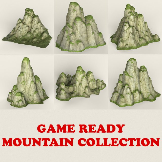 game ready mountain collection 3D 模型 .c4d .max .obj .3ds .fbx .stl .blend 