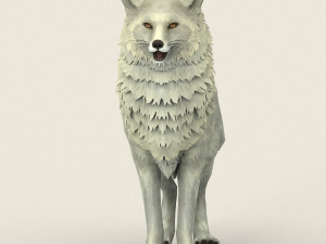 game ready white fox Modelo 3D