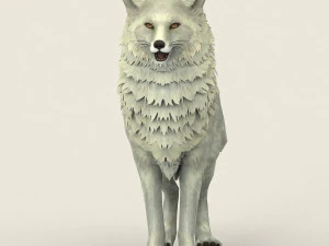 game ready white fox 3D Model