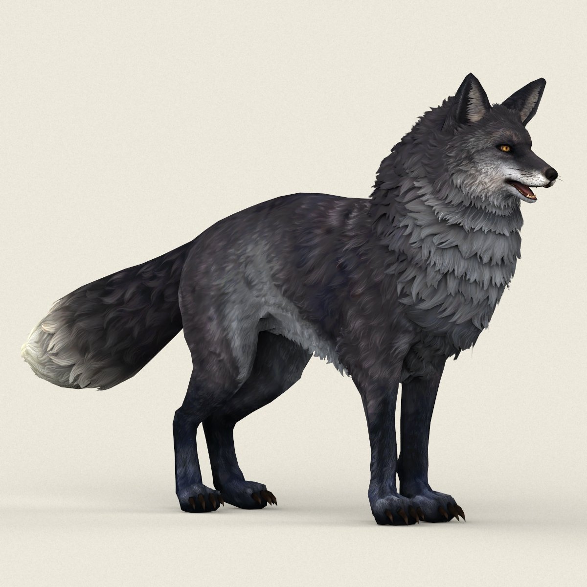 Fox 3d model. 3d модель лисы.