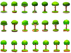 2D Fantasy Game Cartoon Tree Collection CG Dokuları