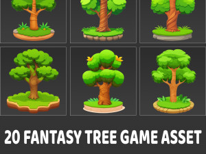 20 Fantasy Tree Game Asset CG टेक्स्चर्स