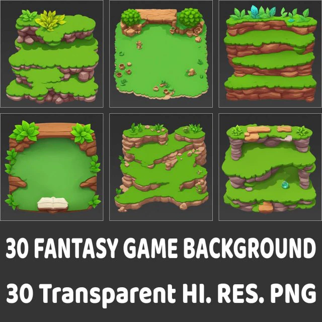 30 Fantasy Game Backgrounds CG Textures .c4d .max .obj .3ds .fbx .stl .blend 