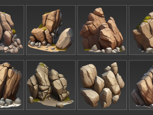 30 Fantasy Stone Cliff Game Asset CG 텍스쳐