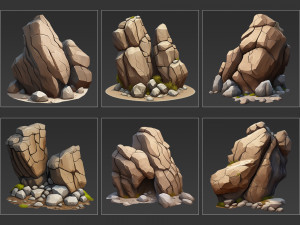 30 Fantasy Stone Cliff Game Asset CG 텍스쳐
