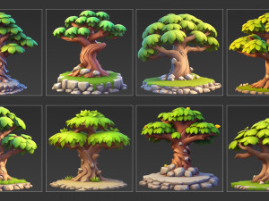 30 Fantasy Big Tree Game Asset CG Tekstury