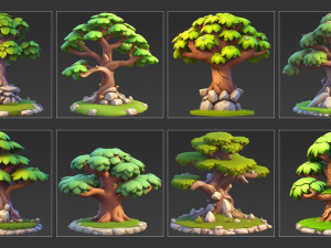 30 Fantasy Big Tree Game Asset CG Tekstury