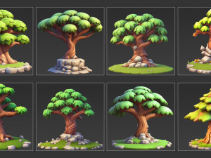 30 Fantasy Big Tree Game Asset CG Tekstury
