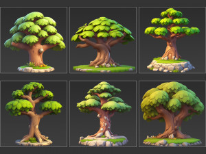 30 Fantasy Big Tree Game Asset CG Tekstury