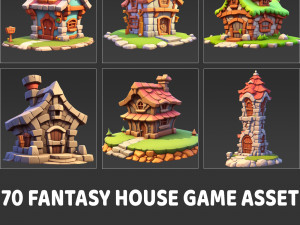 70 Fantasy House Game Asset Texturas CG
