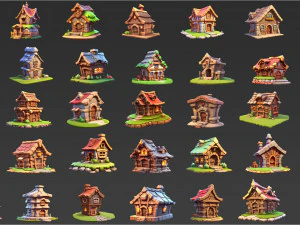 70 Fantasy House Game Asset CG Textures