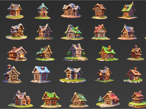 70 Fantasy House Game Asset CG テクスチャ