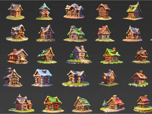 70 Fantasy House Game Asset CG Textures