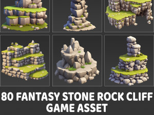80 Fantasy Stone Rock Cliff Game Asset CG टेक्स्चर्स
