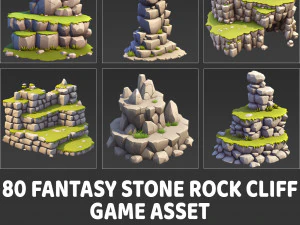 80 ファンタジー ストーン ロック クリフ ゲーム アセット CG テクスチャ