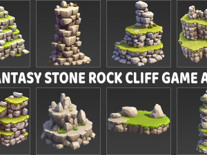 80 Fantasy Stone Rock Cliff Game Asset Texturas CG