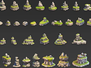 80 Fantasy Stone Rock Cliff Game Asset CG Textures