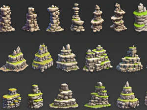 80 Fantasy Stone Rock Cliff Game Asset CG Textures